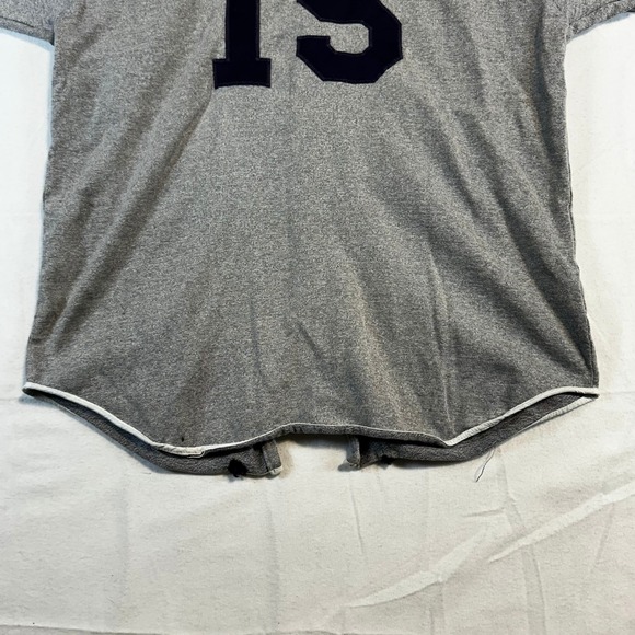 Little League Baseball Jersey Gray Boy XL Full Zip Patch Number 15 Cotton - Picture 6 of 7